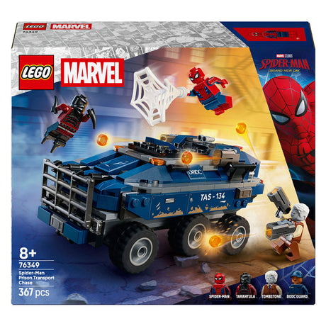 Lego ǀ marvel spider-man fængsel transport chase byggesæt til børn 76349