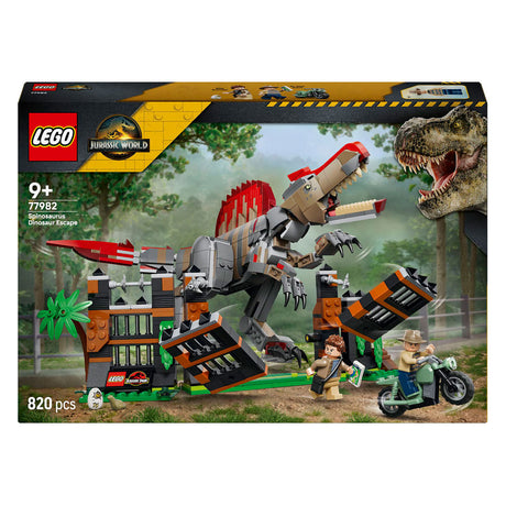 Lego jurassic world spinosaurus ontsnapping dinosaurus speelgoed voor kinderen 77982