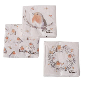 Boltze hjemmeservietter ruby robin 20-delt 34x34cm papir