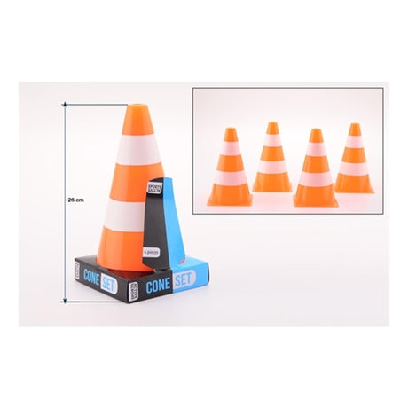 Johntoy sports aktive orange hvide pyloner, 4 stk.