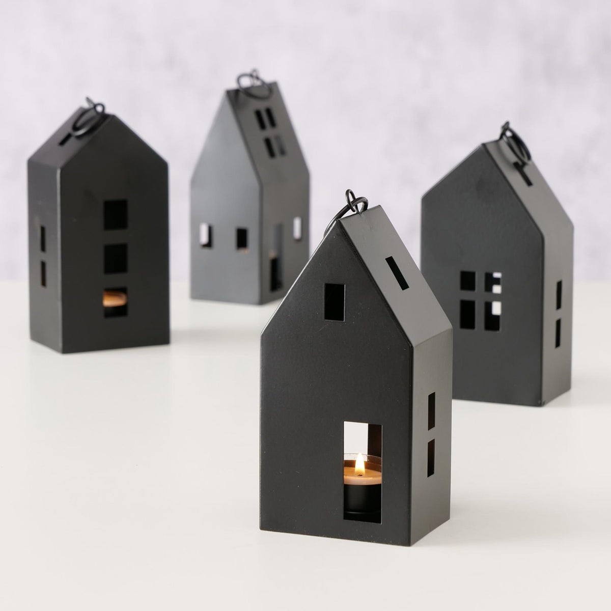 Boltze home lanterne bryne house 6x8xh17cm metal sort