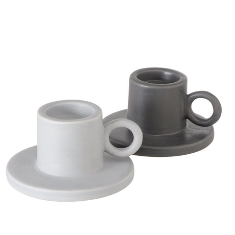 Boltze home lysestage bryona sconce h7cm lavet af sten hvid grå til te eller middagslys