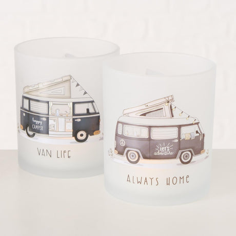 Boltze home fyrfadsstage glas 2-delt autocamper