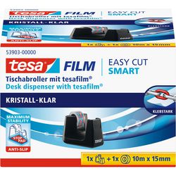 Selvklæbende tapeholder tesa easy cut smart - tesafilm krystalklar sort