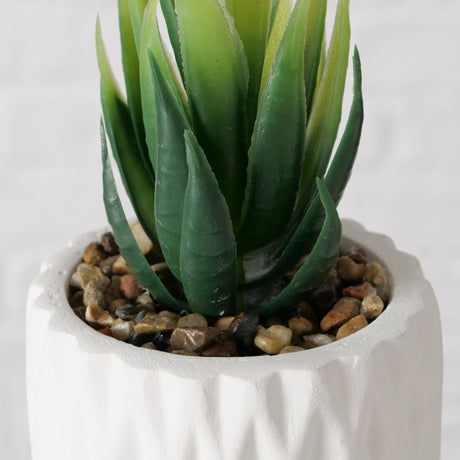 Boltze home kunstplant vetplant in stenen pot wit h15cm b7cm
