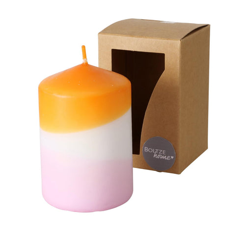 Boltze home candle splash dip dye h9cm orange lilla