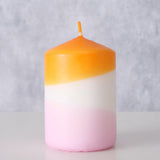 Boltze home candle splash h9cm dia 6cm dip dye farver orange lilla