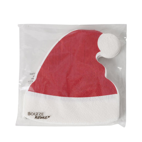 Boltze hjemmeservietter Clausy Christmas 12-delt rødt papir 33x33cm