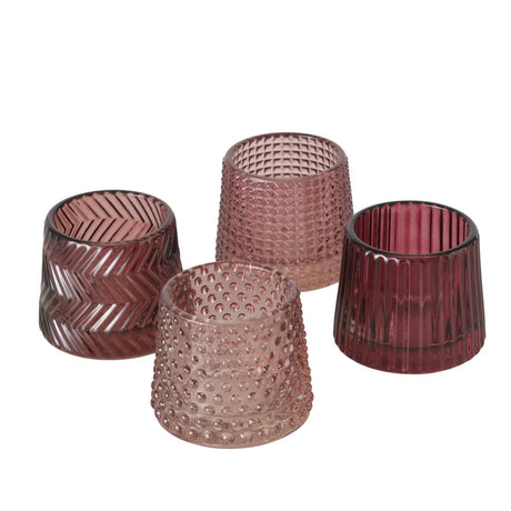 Boltze home fyrfadsstage sabena pink h7cm