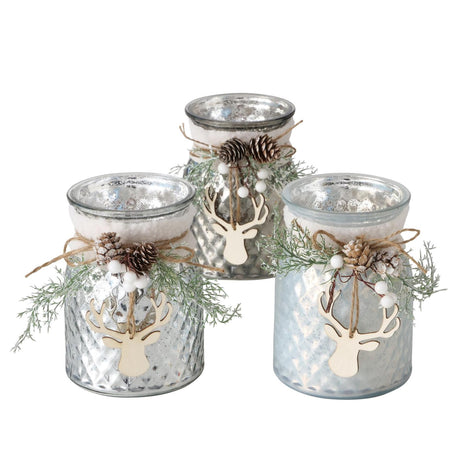 Boltze home fyrfadsstage wilka h16cm almindeligt glas hvid