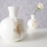 Boltze hjemmevase 'ronami' dolomit dia.14x17cm 2 assorteret hvid