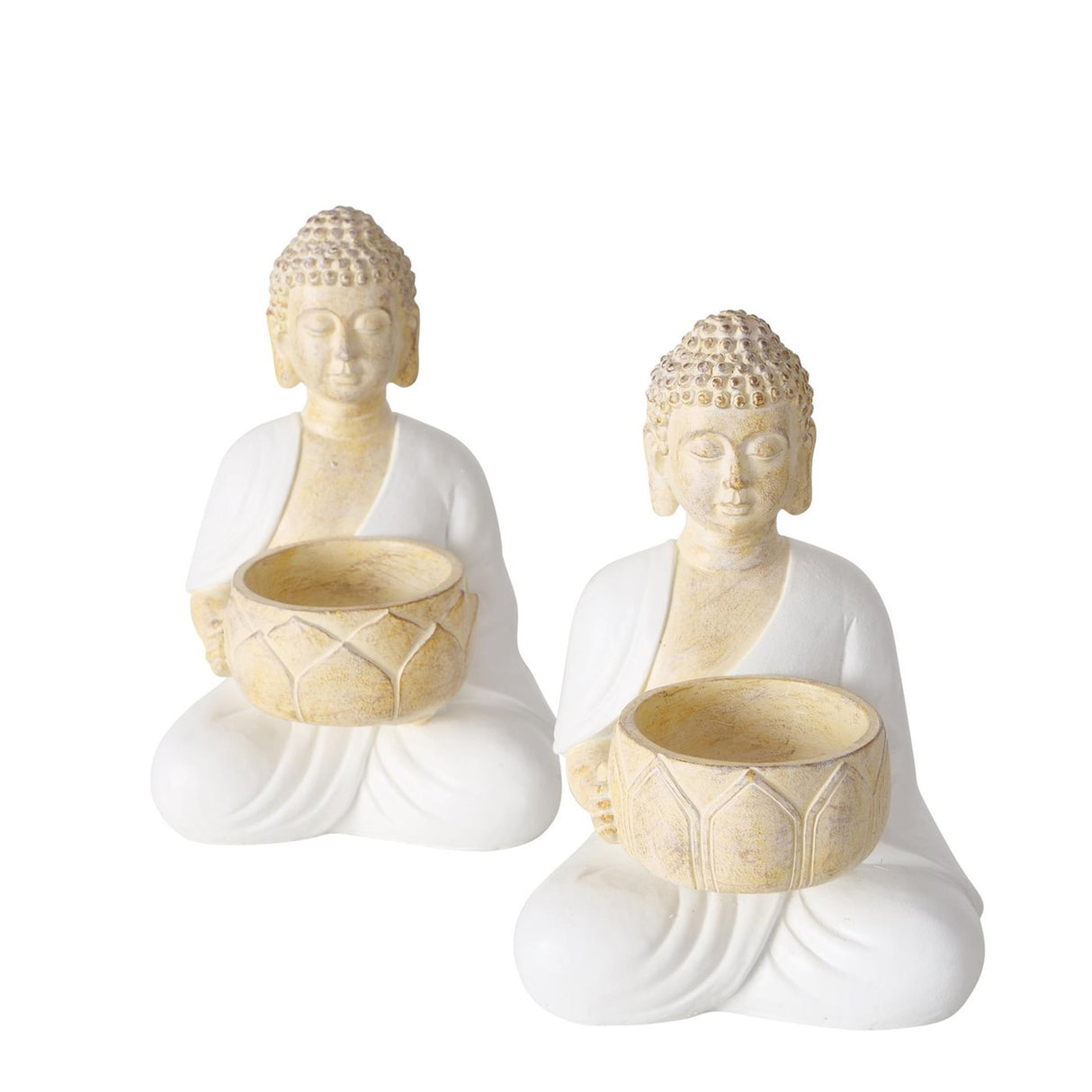 Boltze home fyrfadsstage buddha h15cm 2 assorteret
