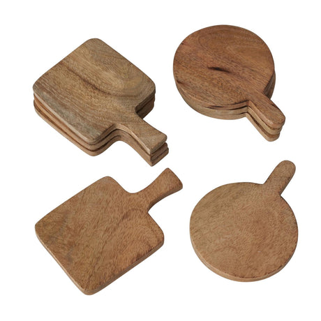 Boltze home coasters træ i skærebrætform 4 stk.