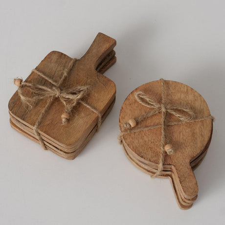 Boltze home coasters træ i skærebrætform 4 stk.
