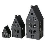 Boltze hjemmelanternesæt doverhus 3-delt l8-12-12cm b7-10-13cm h13-24-35cm sort