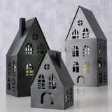 Boltze hjemmelanternesæt doverhus 3-delt l8-12-12cm b7-10-13cm h13-24-35cm sort