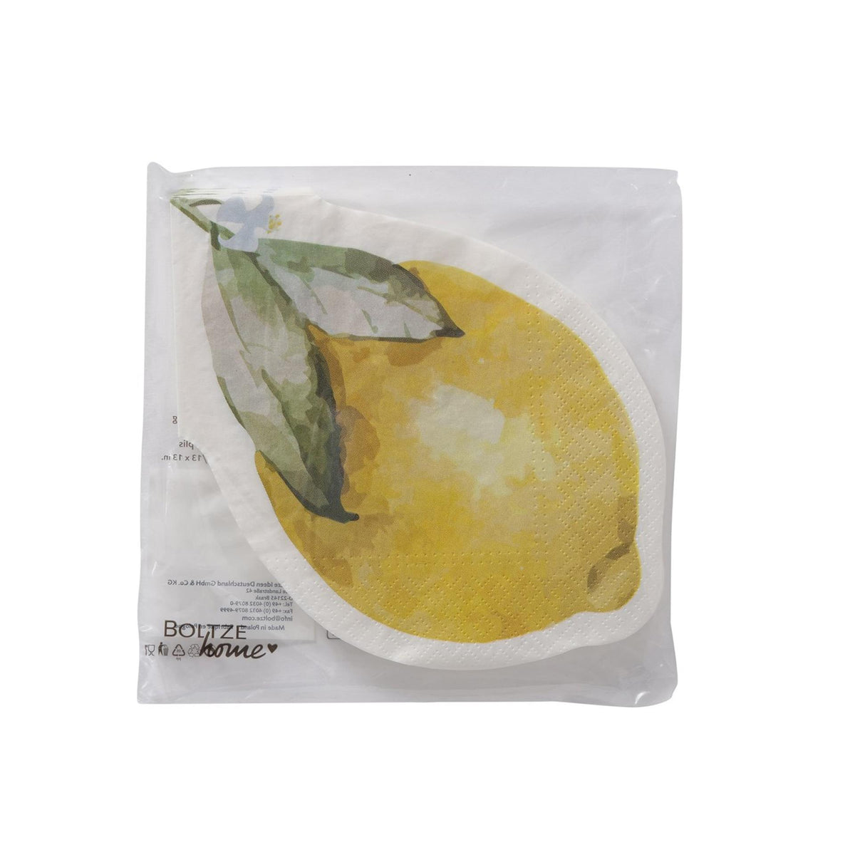 Boltze hjemmeservietter 'capri' citron 16x16cm 12-delt papir
