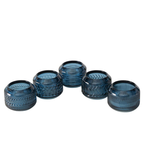 Boltze home fyrfadsstage blå h6cm 3 assorteret