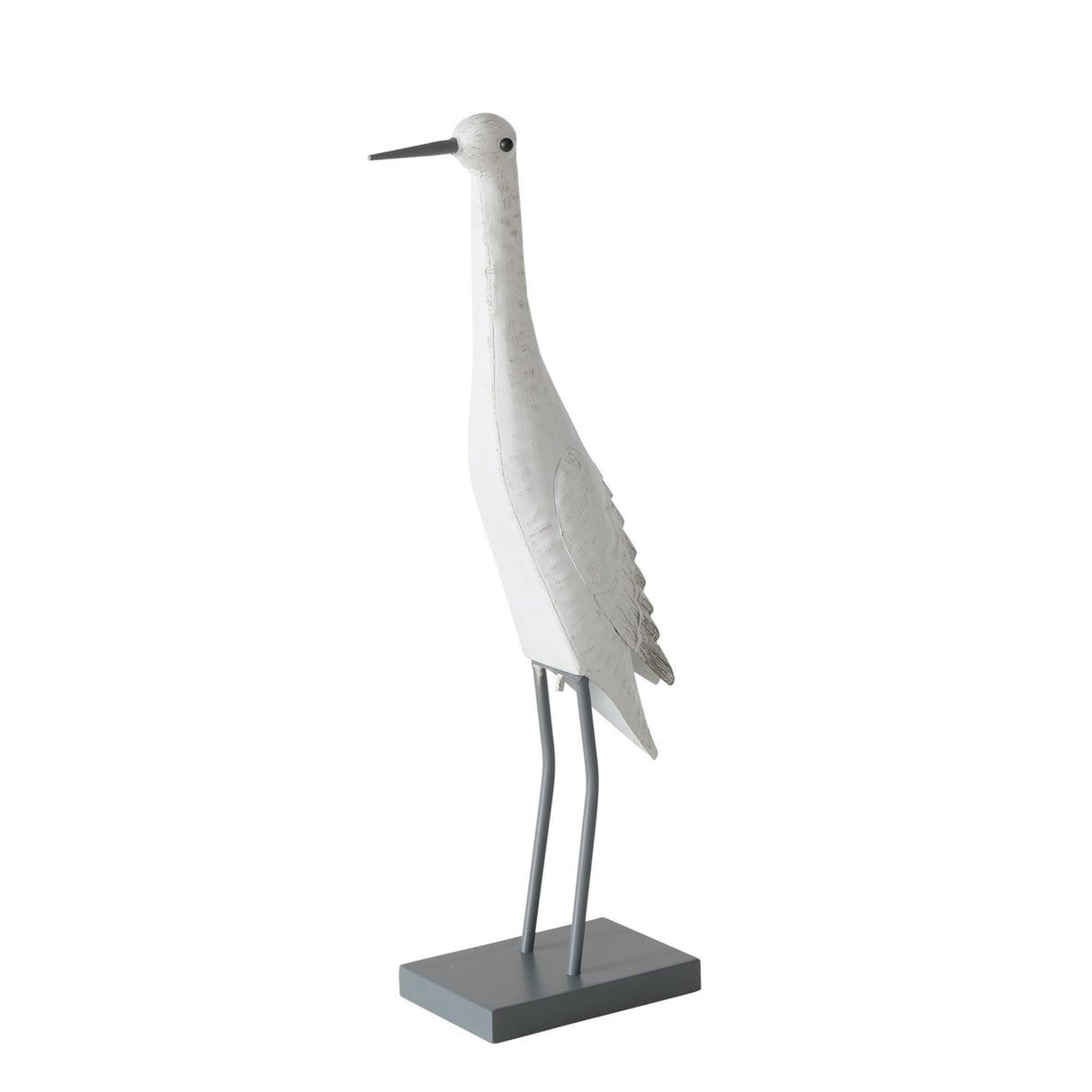 Boltze hjemmestatue metalfugl 'jaron' hvid l22xb11xh55cm til indendørs brug