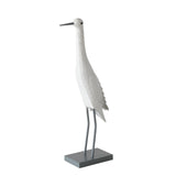 Boltze hjemmestatue metalfugl 'jaron' hvid l22xb11xh55cm til indendørs brug