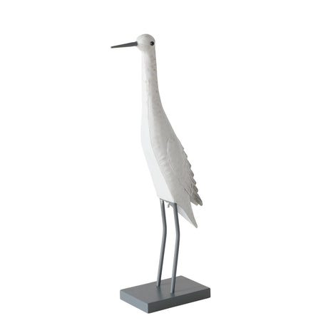 Boltze hjemmestatue fugl hvid metal h55 cm