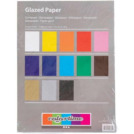 Creativ company blankt papir, ark 24x32 cm, 80 gr, forskellige farver, 50 ark 1 æske
