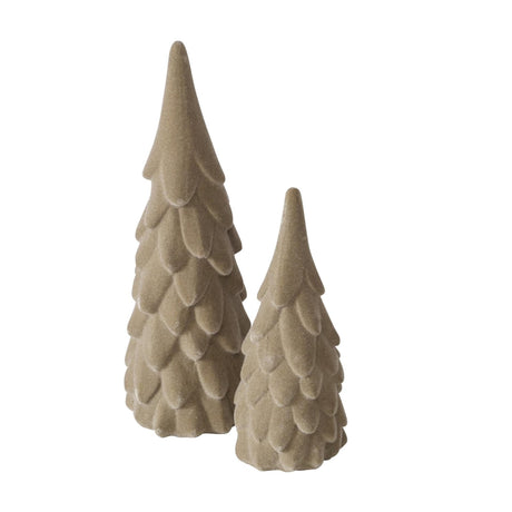 Boltze hjemme dekorativ juletræ 2-delt h22 cm polyresin beige