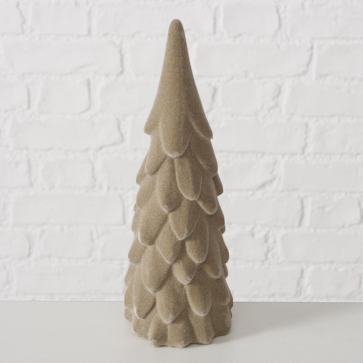 Boltze hjemme dekorativ juletræ 2-delt h22 cm polyresin beige