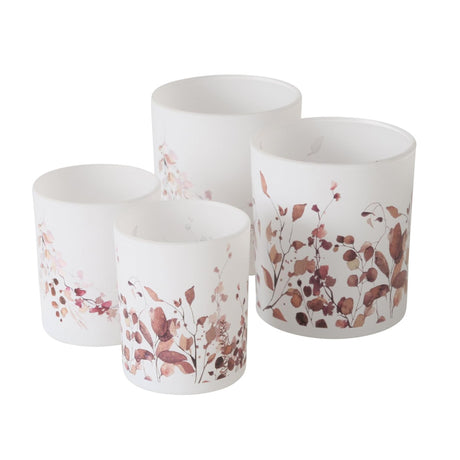 Boltze home theelichthouder bernada 2-delig h8,3-10 cm wit