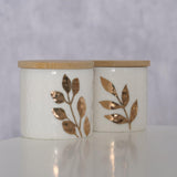 Boltze hjemmeopbevaringskrukke brantia porcelæn bambus dia.5x5cm
