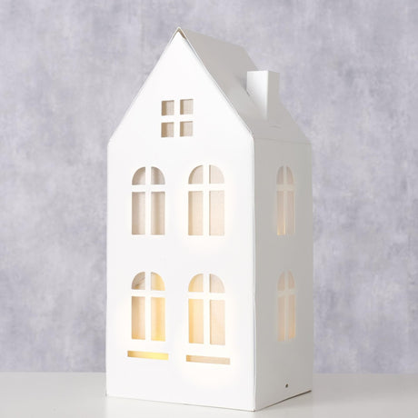 Boltze home deco house domizil metal med LED h22.3cm (ekskl. 3x AAA batteri)