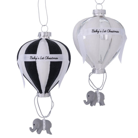 Boltze home julevedhæng baloony varmluftballon med elefantglas polyresin 16,5xã˜7,5cm