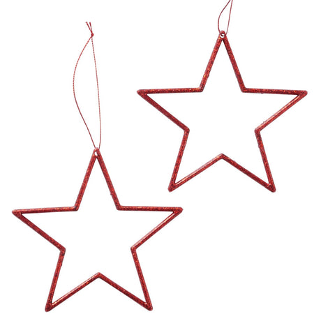 Boltze home julevedhæng star dara 2-delt 12x12cm plastglimmer