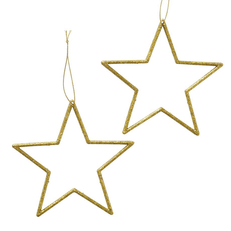 Boltze home julevedhæng star dara 2-delt 12x12cm plastglimmer