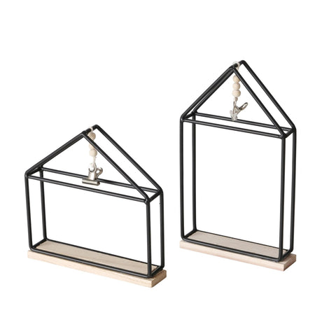 Boltze hjem fotoramme hus yaasa stående vandret h21cm metal sort