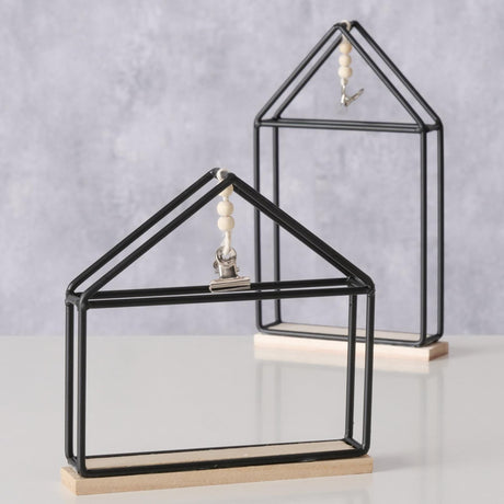 Boltze hjem fotoramme hus yaasa stående vandret h21cm metal sort