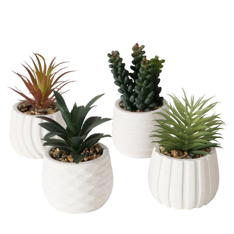 Boltze home kunstig plante i hvid potte h14cm
