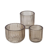 Boltze home fyrfadsstage glas beige 3 stk.