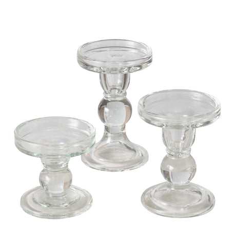 Boltze home lysestage glas 3-delt sæt 13,4 cm