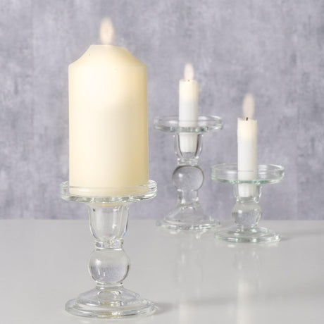 Boltze home lysestage glas 3-delt sæt 13,4 cm