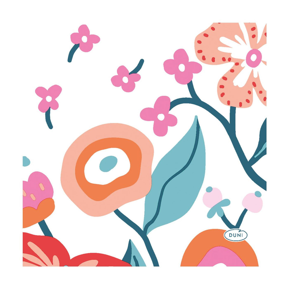 Duni servietter vibrant bloom 3-lags tissue 24x24cm