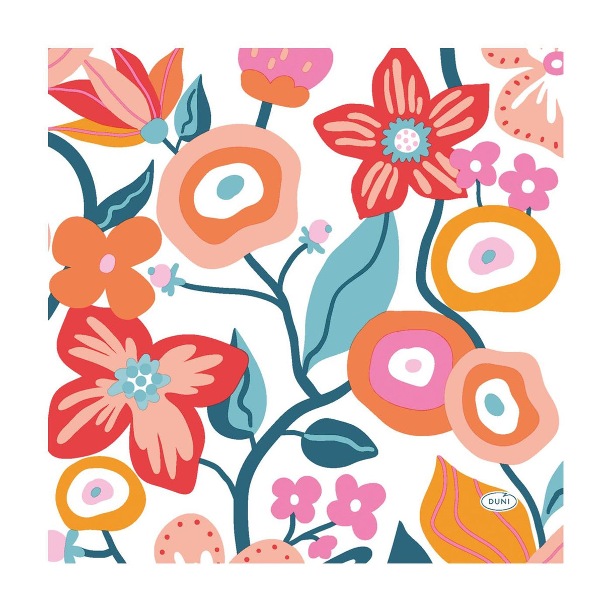 Duni servietter vibrant bloom 3-lags tissue 33x33cm