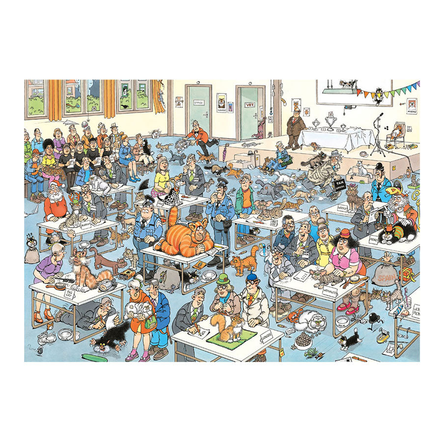 Jan van Haasteren puslespil - katteudstilling, 2000 stk.