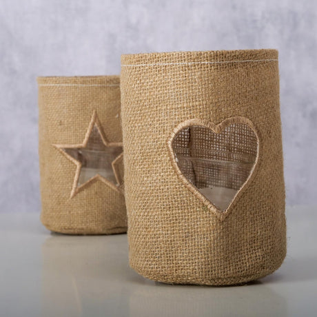 Boltze hjemmelanterne finia klart glas jute øh15cm