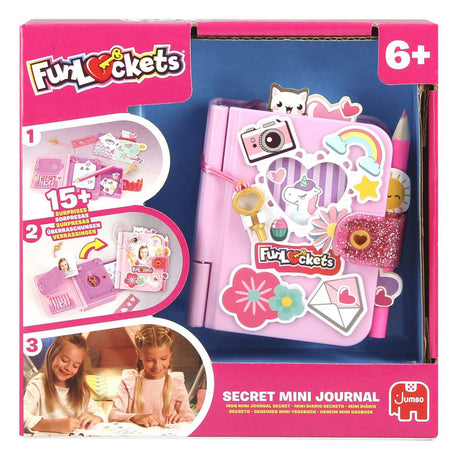 Funlockets jumbo - - hemmelig minidagbog - dagbog for piger 6 år - med 15+ overraskelser
