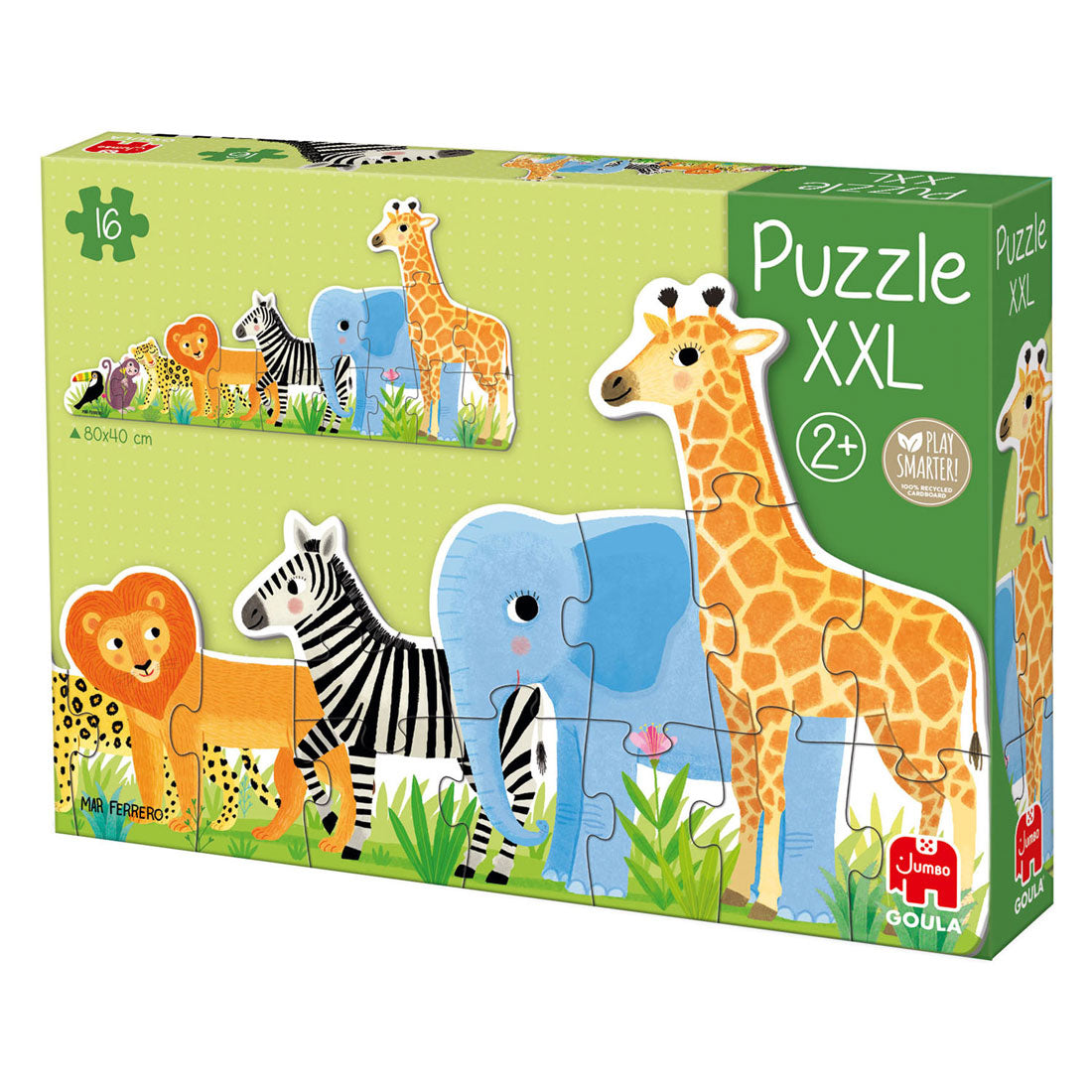 Jumbo goula puslespil xxl jungle fra lille til stor - 16 stk.