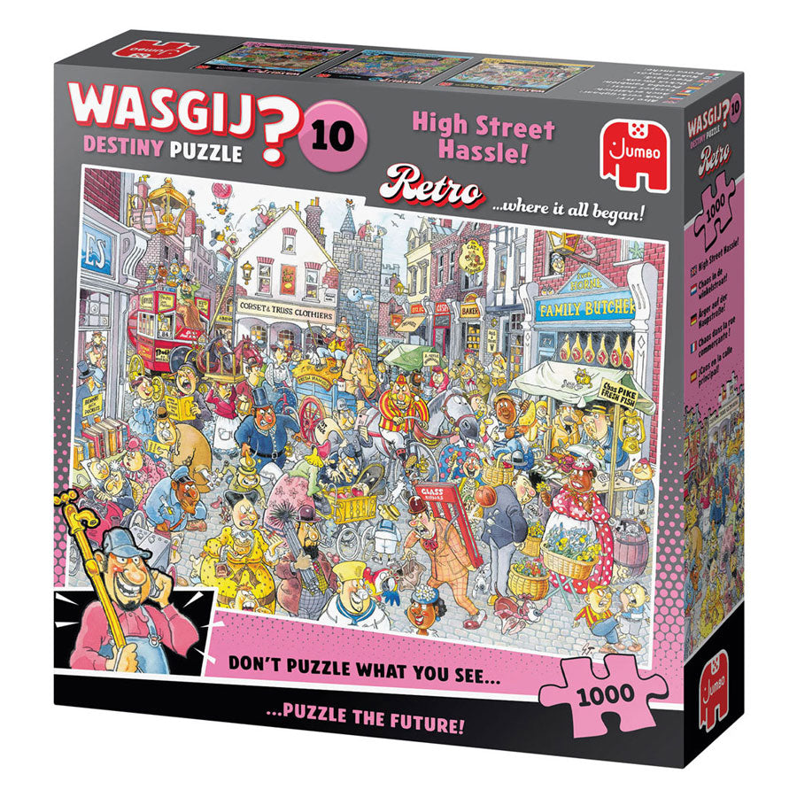 Jumbo wasgij retro destiny 10 - chaos in de winkelstraat! - 1000 stukjes puzzel - legpuzzel voor volwassenen