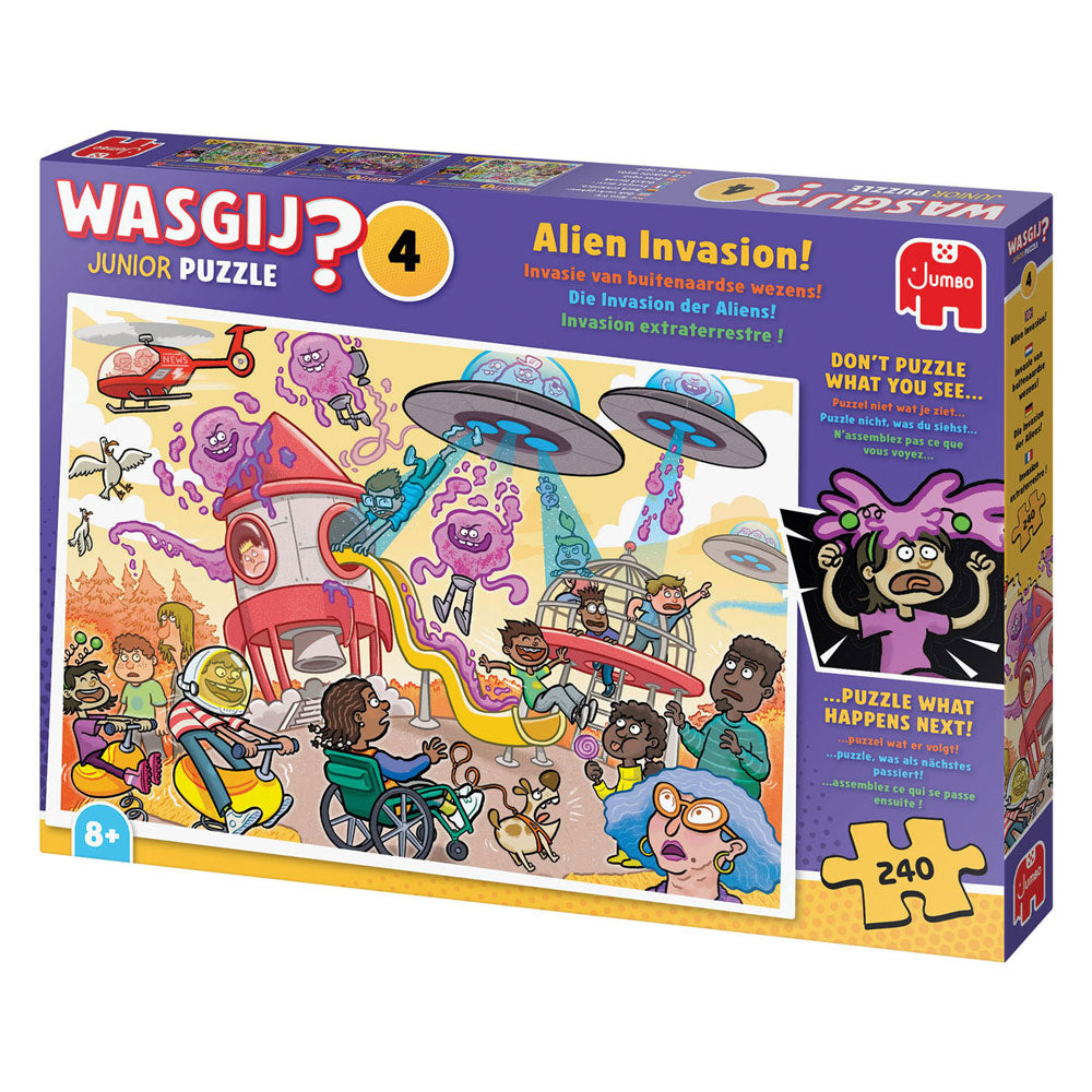 Jumbo wasgij junior 4 legpuzzel - alien invasie! - 240st.