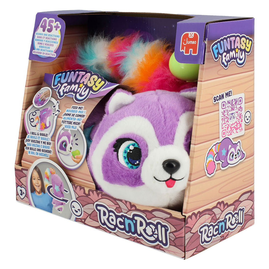 Funtasy family jumbo rac'n'roll interactieve rollende knuffel