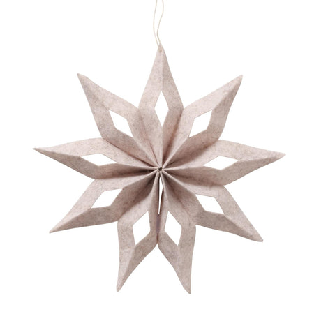 Boltze home julestjerne kassio dia.30cm filt cremebeige